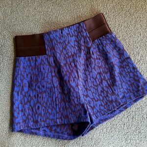 Blue Dress High Rise Shorts